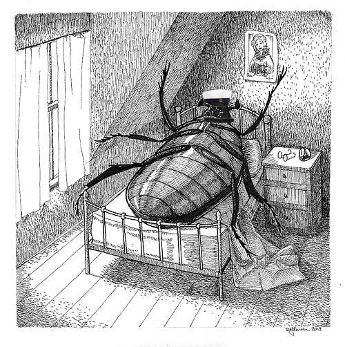 Koppakuoriainen sängyllä